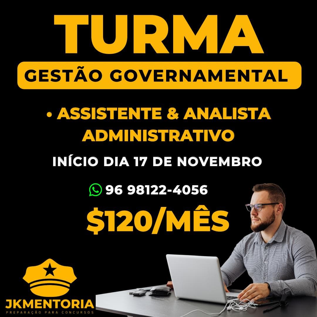 TURMA GESTÃO - TECNICO E ANALISTA ADMINISTRATIVO
